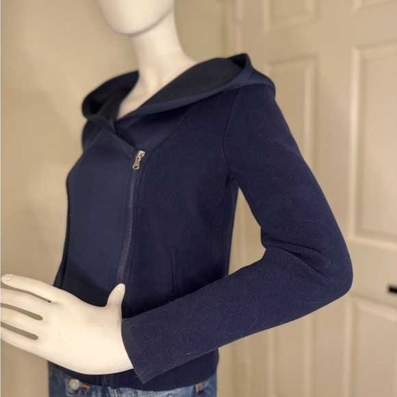 Ralph Lauren Asymmetric Full Zip Hoodie Navy Coat Jacket Winter Fall. - Picture 3 of 11